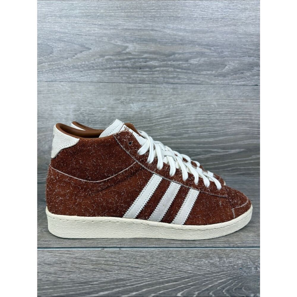 Adidas Jabbar Hi Mens Sz 10.5 Dusky Bronze Leather Off White Cream White Sneaker